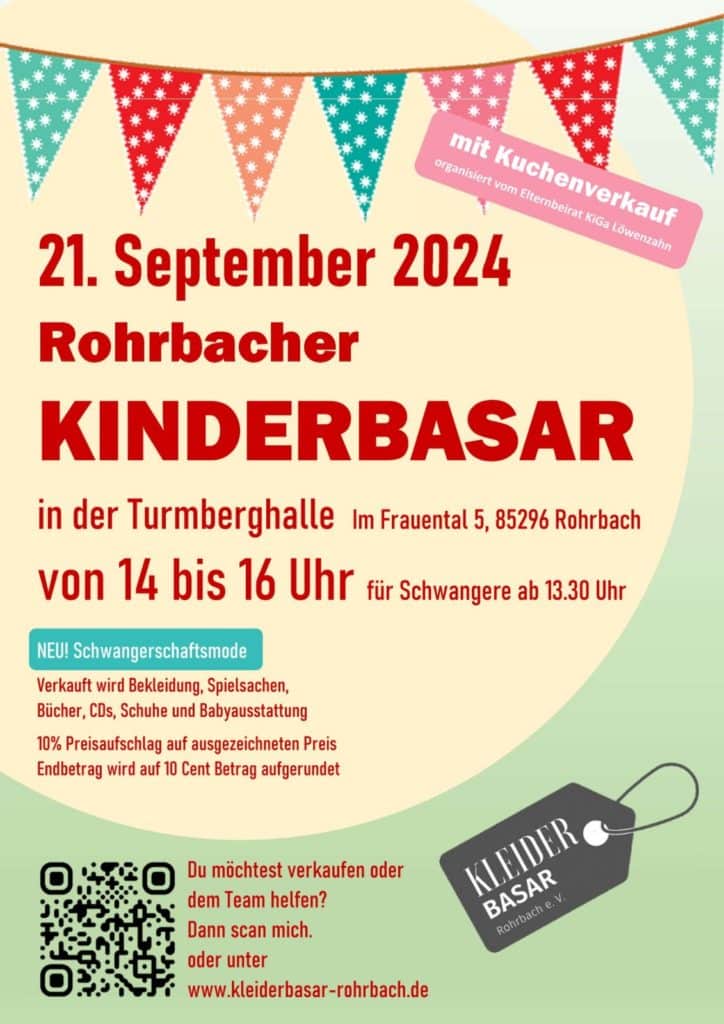 Kinderbasar in Rohrbach an der Ilm: 21. September 2024