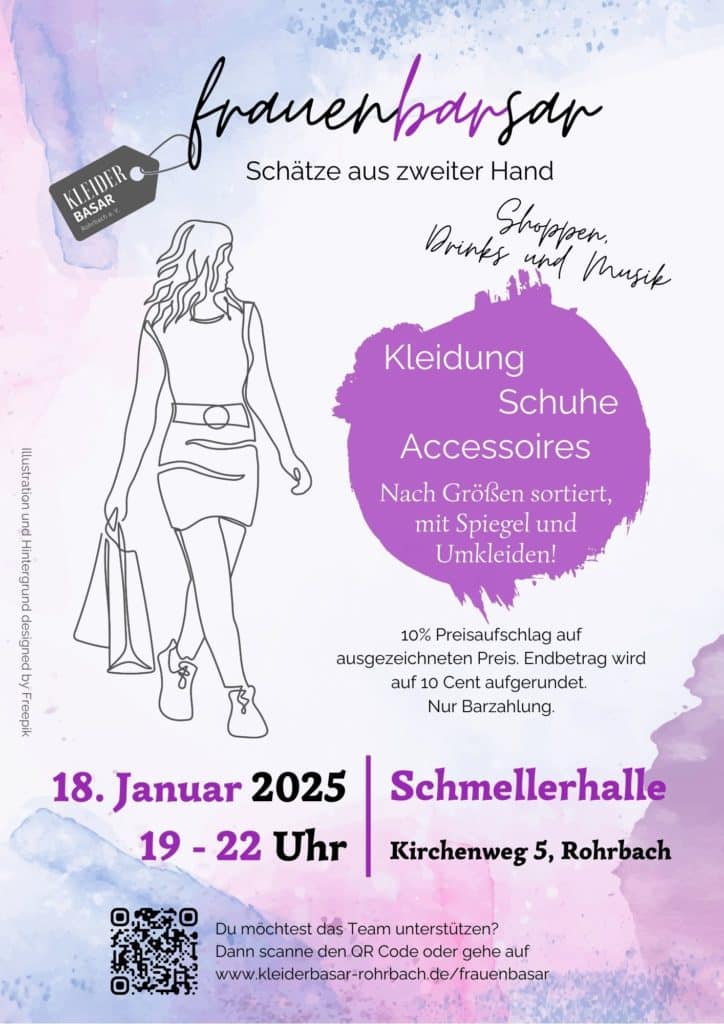 Plakat für den frauenBARsar am 18. Januar 2025 in Rohrbach an der Ilm